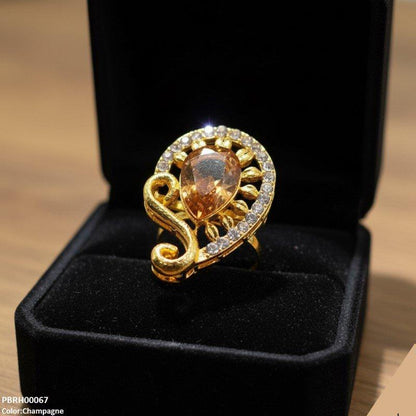 PRH00067 FRN Tear Flower Ring Adjustable - PRH