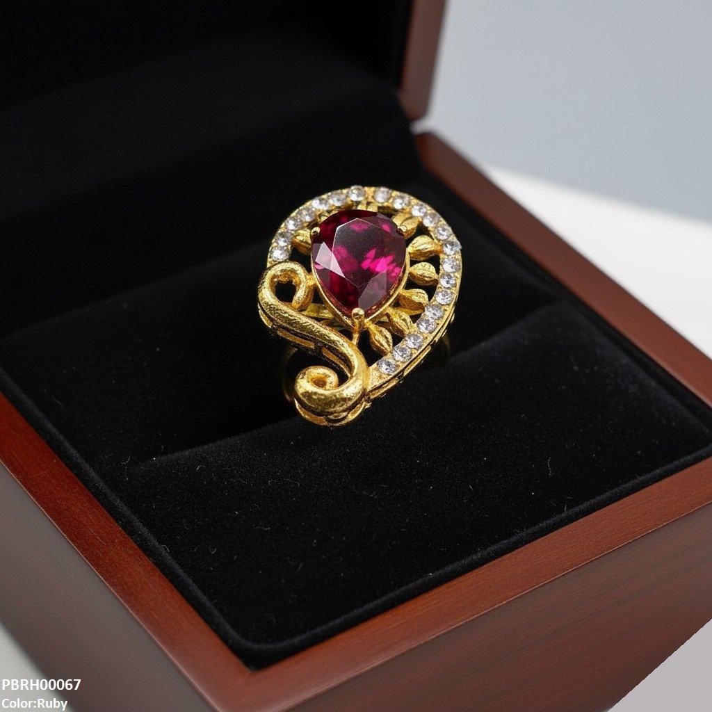 PRH00067 FRN Tear Flower Ring Adjustable - PRH