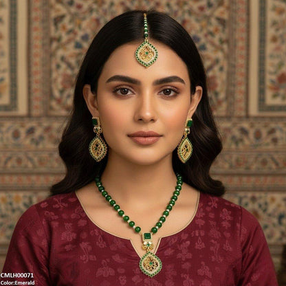 CMLH00071 SDQ Square Flower Drop Mala Set  - CMLH