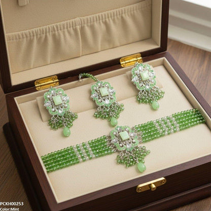 PCKH00253 SDQ Square Pearl Drop Choker Set - PCKH