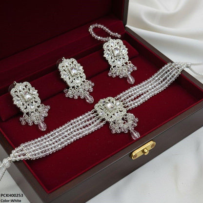 PCKH00253 SDQ Square Pearl Drop Choker Set - PCKH