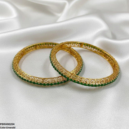 PBRH00204 FRN Pearl Flower Bangle Set - PBRH