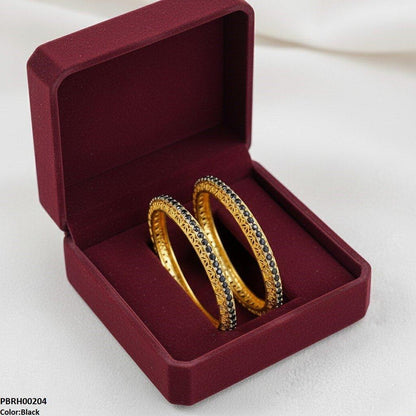 PBRH00204 FRN Pearl Flower Bangle Set - PBRH