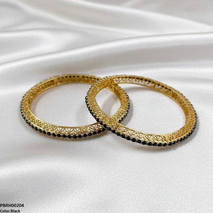 PBRH00204 FRN Pearl Flower Bangle Set - PBRH