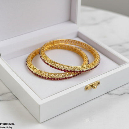 PBRH00204 FRN Pearl Flower Bangle Set - PBRH