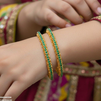 PBRH00204 FRN Pearl Flower Bangle Set - PBRH