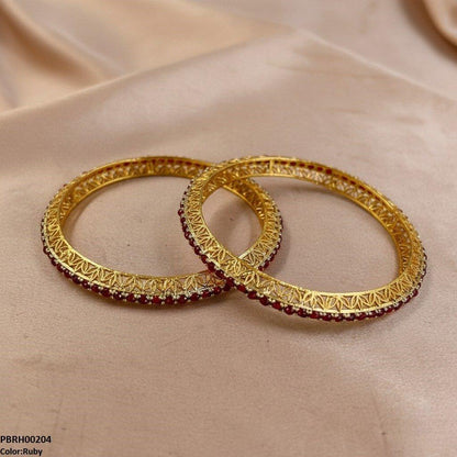 PBRH00204 FRN Pearl Flower Bangle Set - PBRH