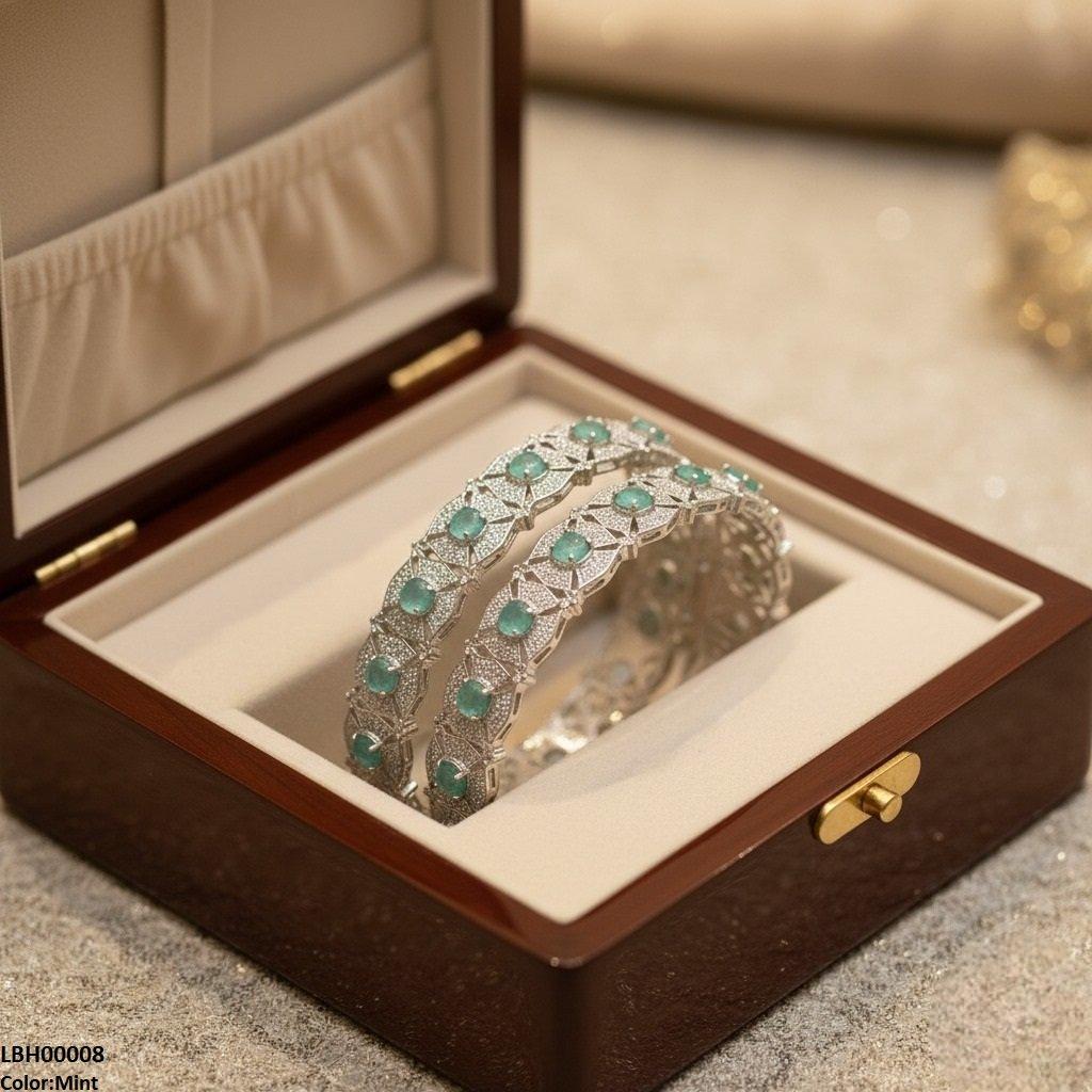 LBH00008 ANI Round Flower Bangle Set - LBH