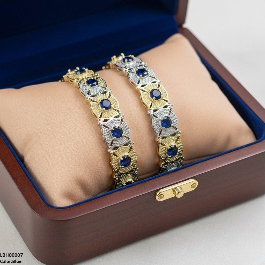 LBH00007 ANI Round Flower Bangle Set - LBH