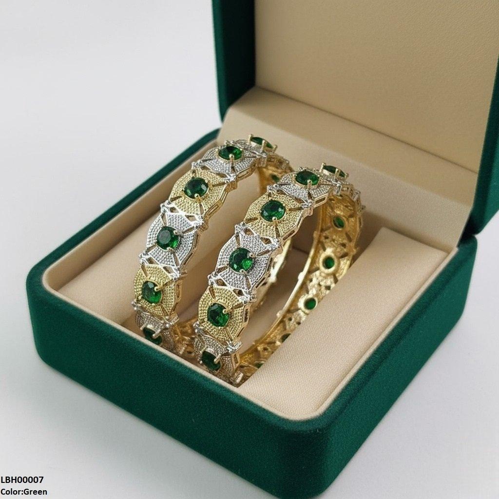 LBH00007 ANI Round Flower Bangle Set - LBH