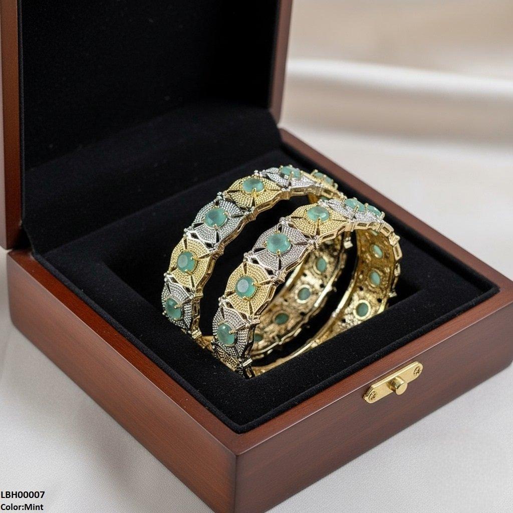 LBH00007 ANI Round Flower Bangle Set - LBH