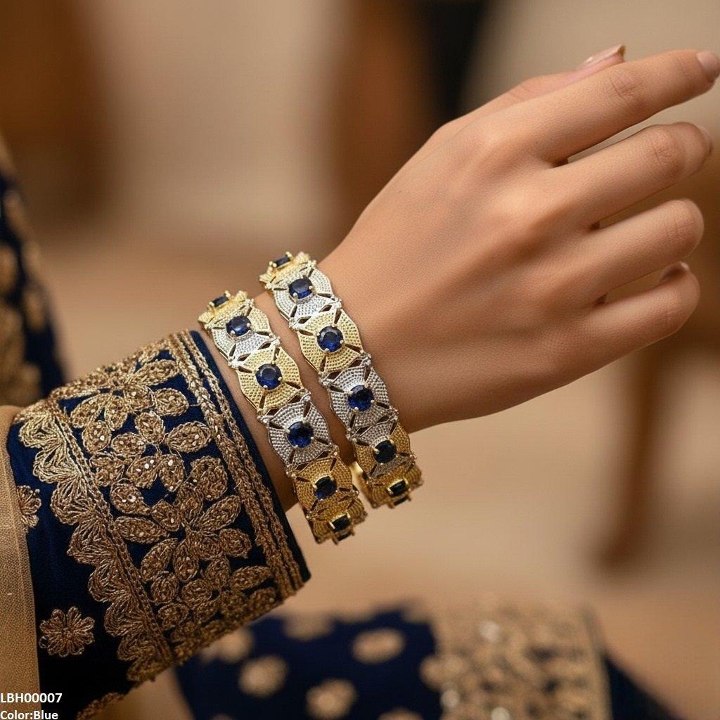 LBH00007 ANI Round Flower Bangle Set - LBH