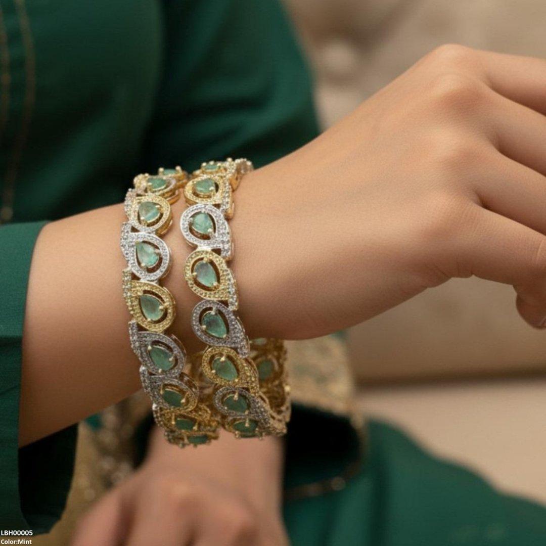 LBH00005 ANI Tear Stone Bangle Set - LBH