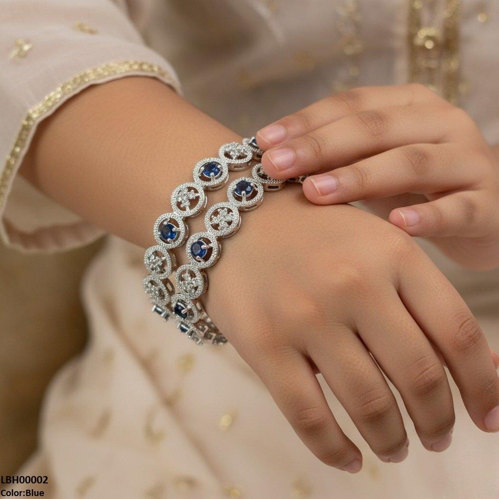 LBH00002 ANI Round Flower Stone Bangle Set - LBH