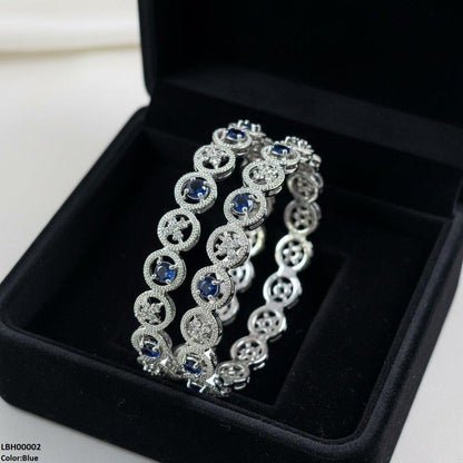 LBH00002 ANI Round Flower Stone Bangle Set - LBH