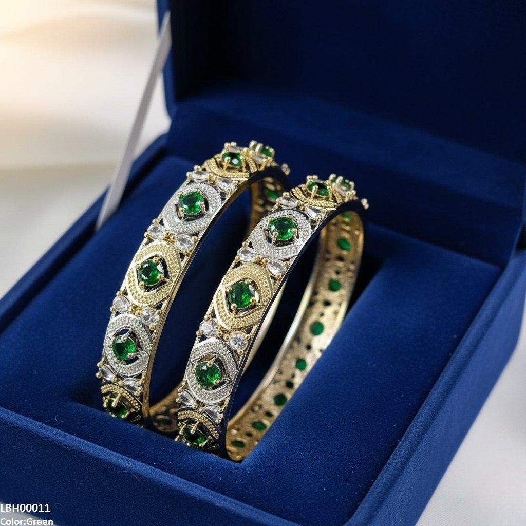 LBH00011 ANI Imp Round Stone Bangle Set - LBH