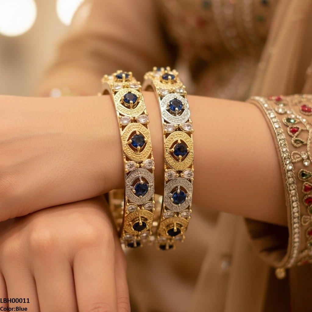 LBH00011 ANI Imp Round Stone Bangle Set - LBH