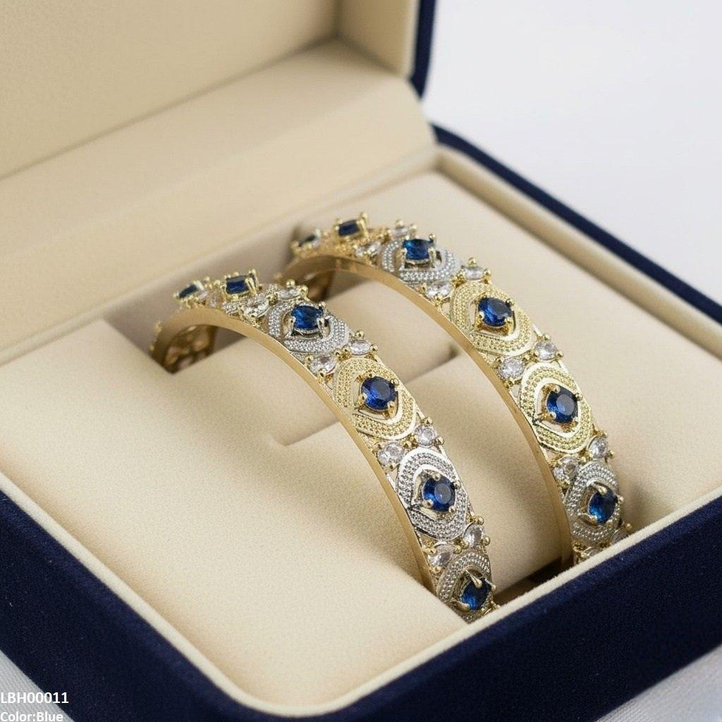 LBH00011 ANI Imp Round Stone Bangle Set - LBH