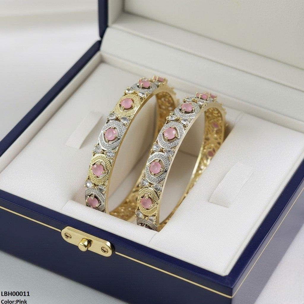 LBH00011 ANI Imp Round Stone Bangle Set - LBH