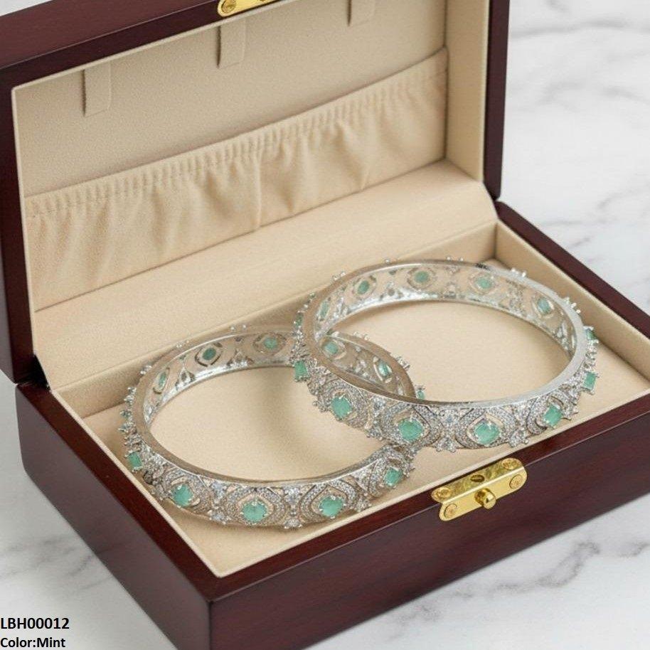 LBH00012 ANI Round Stone Bangle Set - LBH