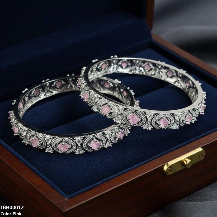 LBH00012 ANI Round Stone Bangle Set - LBH