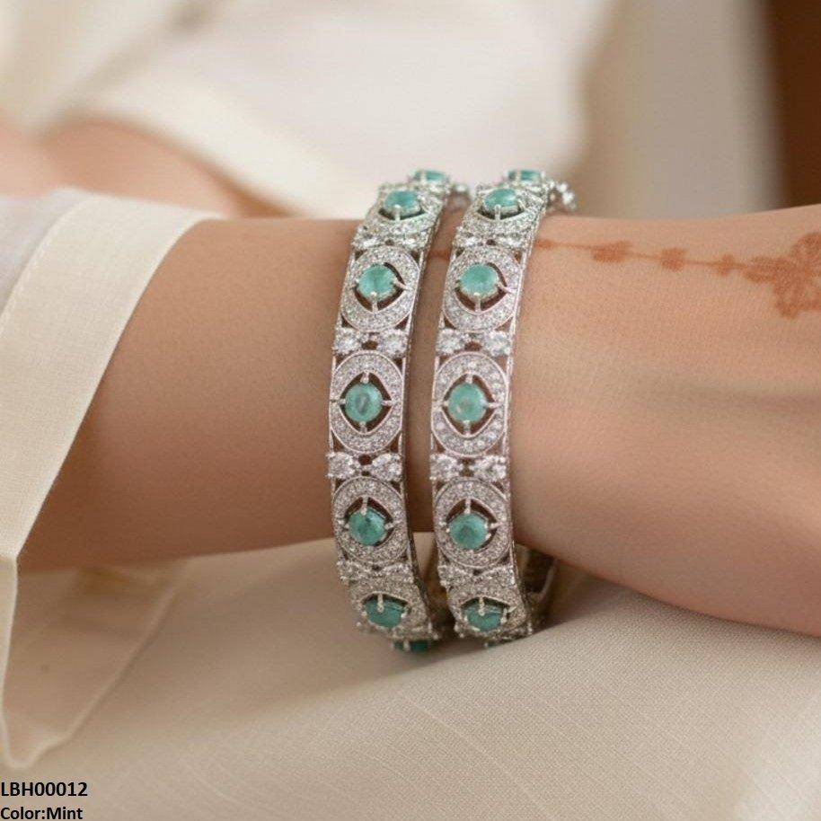 LBH00012 ANI Round Stone Bangle Set - LBH