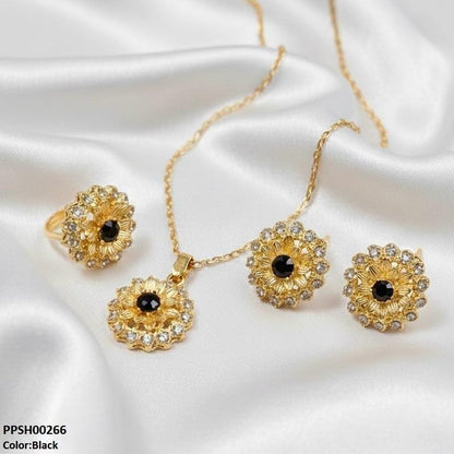 PPSH00266 MZM Flower Pendant Set - PPSH