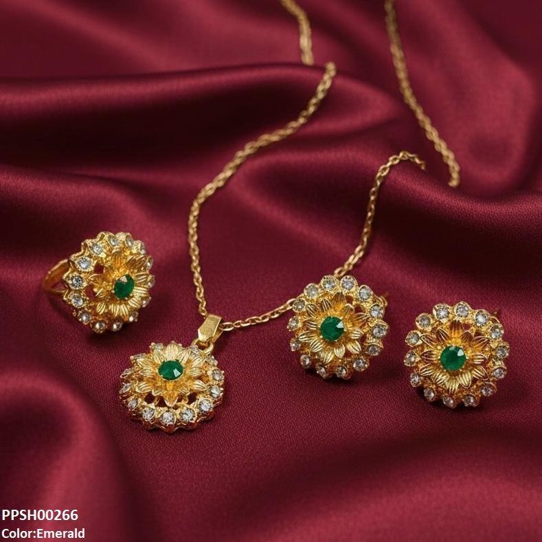 PPSH00266 MZM Flower Pendant Set - PPSH