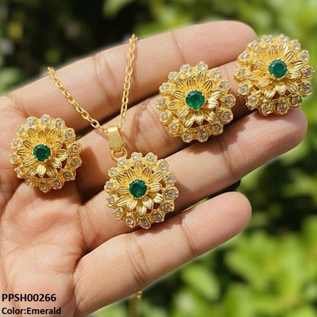 PPSH00266 MZM Flower Pendant Set - PPSH