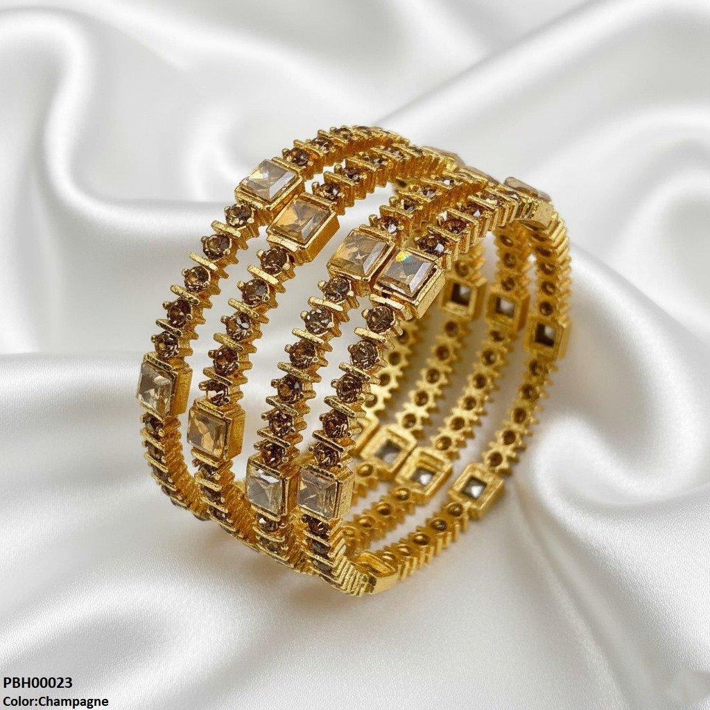 PBH00023 SDQ Square Round 4 Pcs Of Bangles Set - PBH