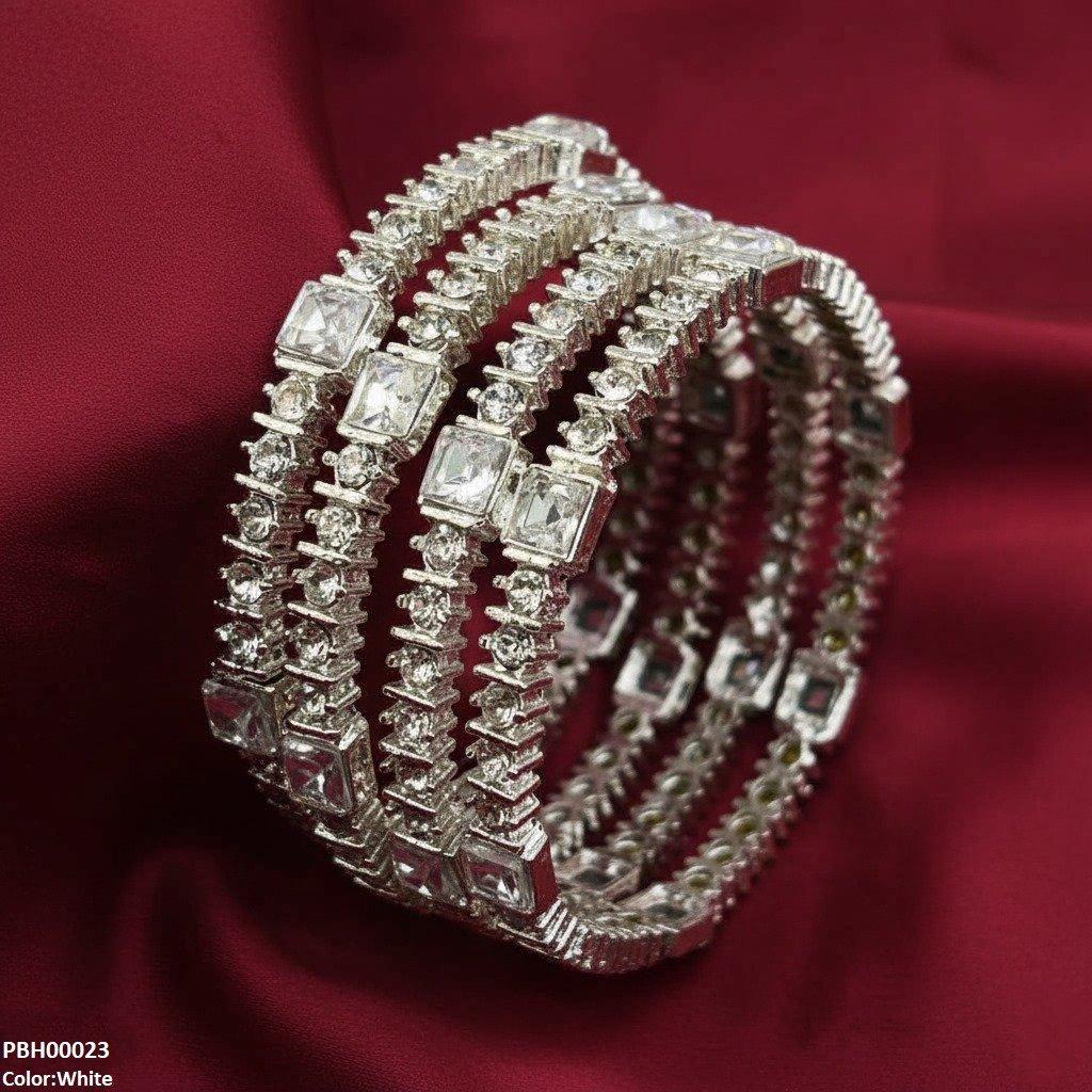 PBH00023 SDQ Square Round 4 Pcs Of Bangles Set - PBH