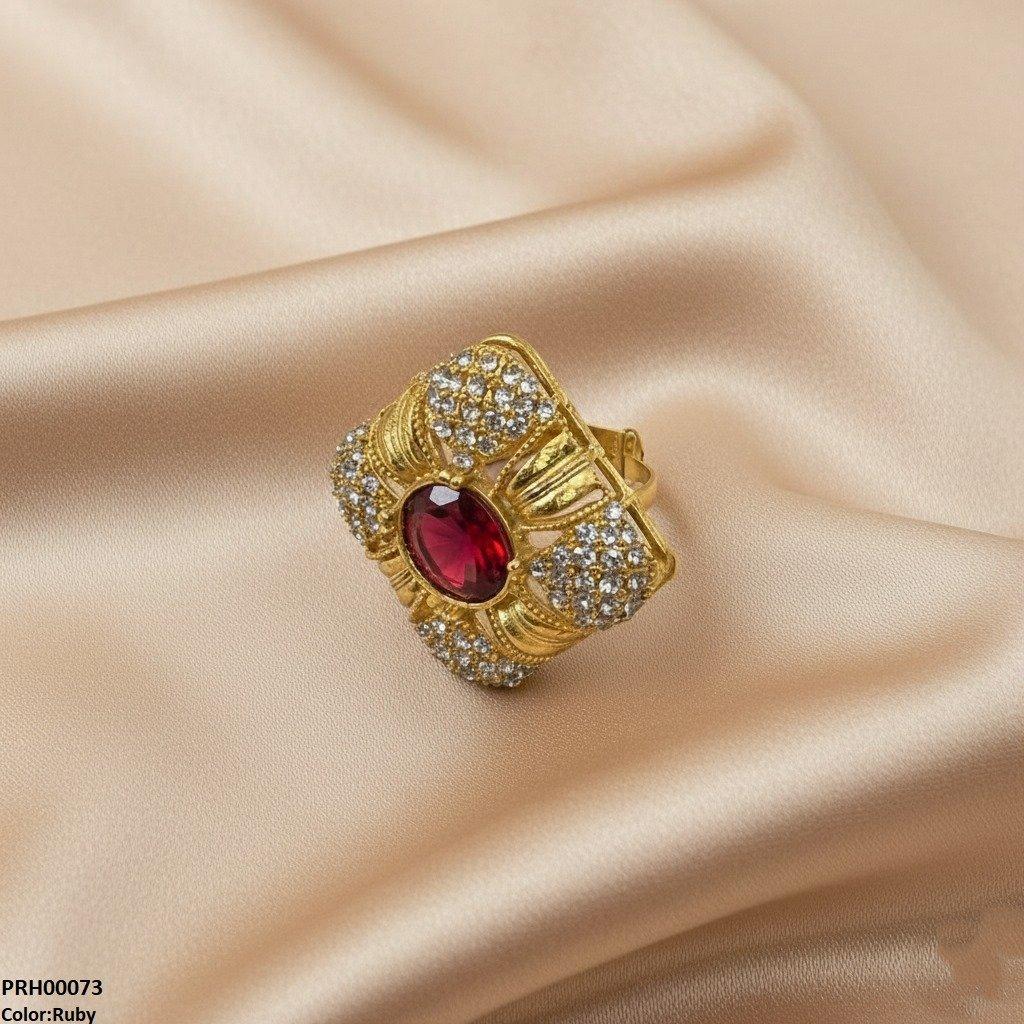 PRH00073 FRN Round Stone Ring Adjustable - PRH