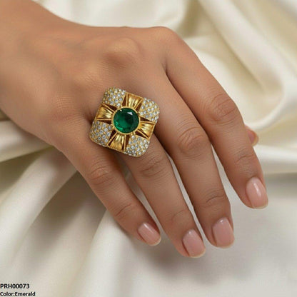 PRH00073 FRN Round Stone Ring Adjustable - PRH