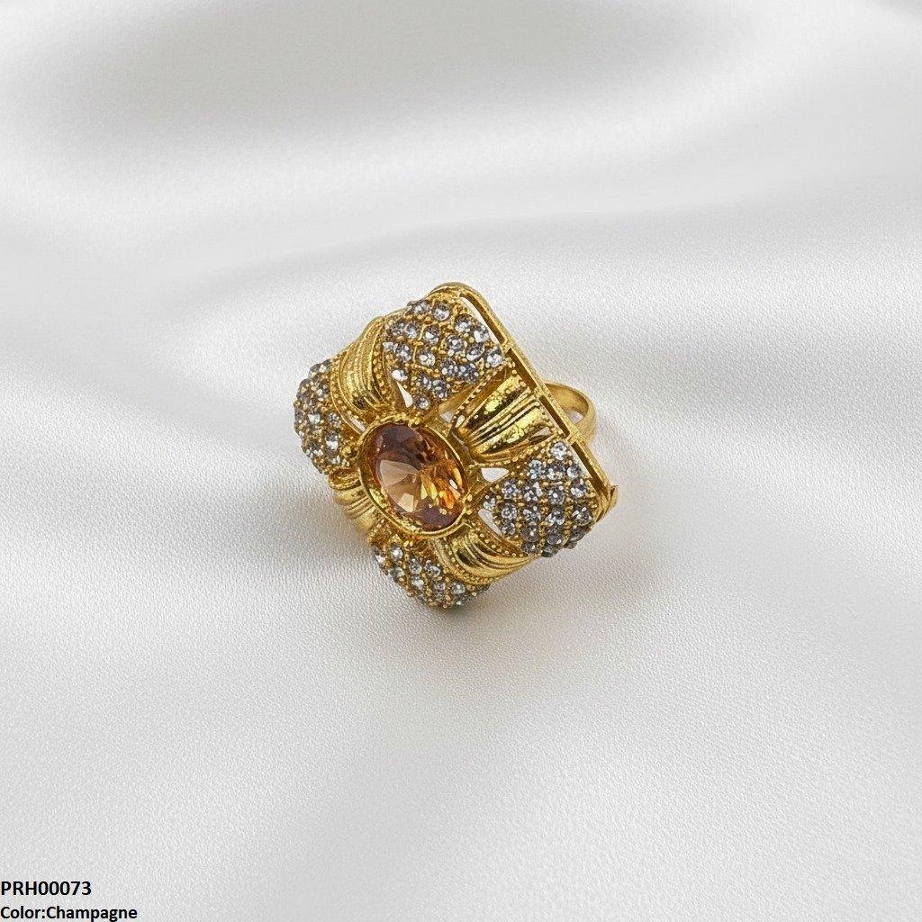 PRH00073 FRN Round Stone Ring Adjustable - PRH