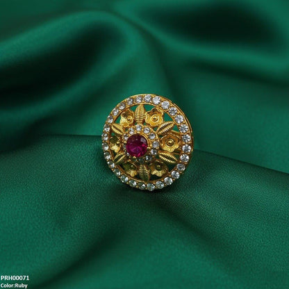 PRH00071 FRN Round Flower Ring Adjustable - PRH