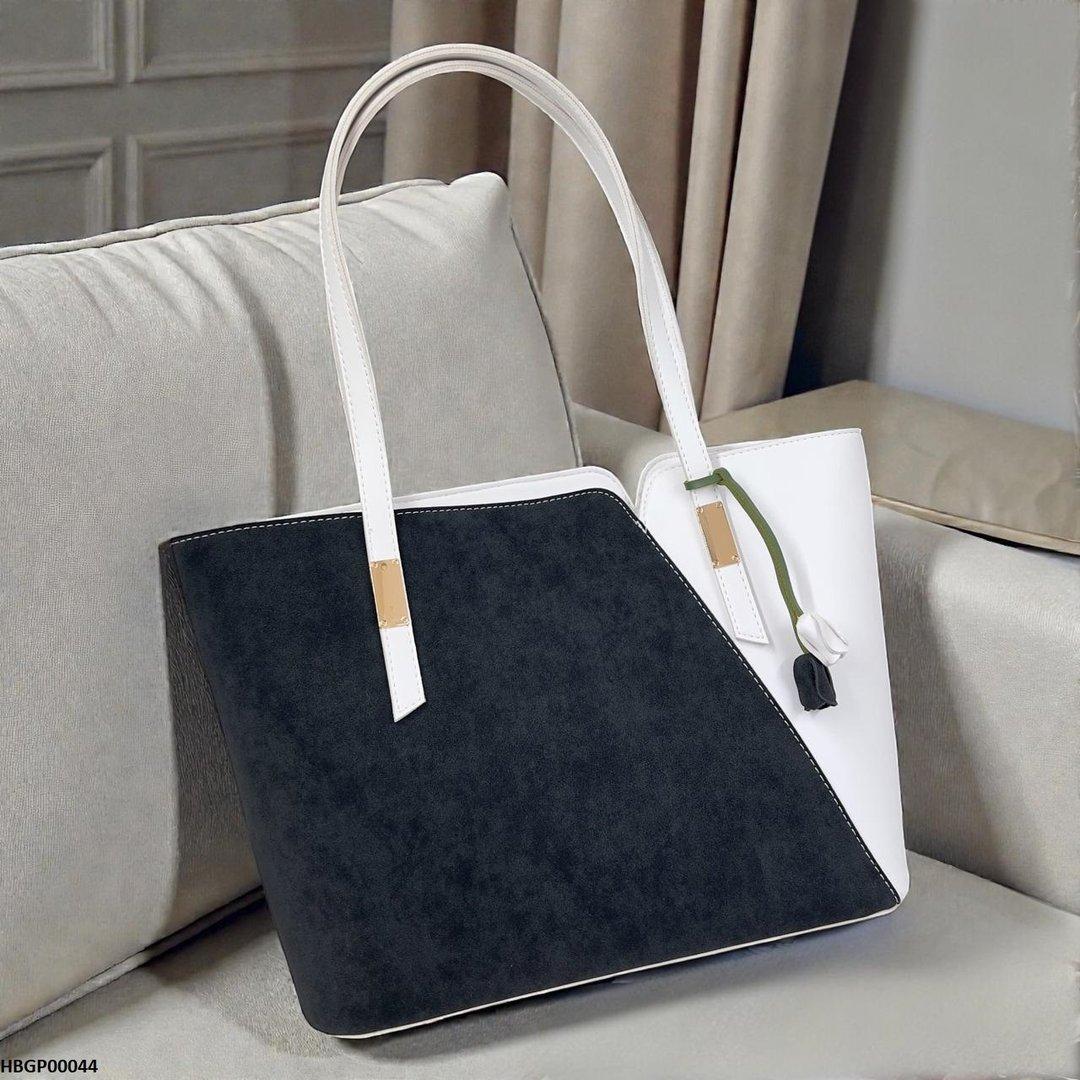 HBGP00044 Black & White Grace Tote Bag - HBGP