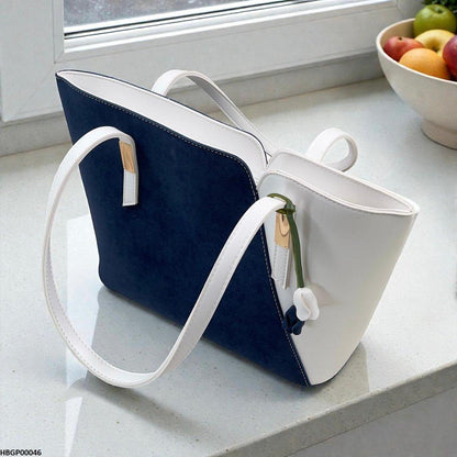 HBGP00046 Blue & White Grace Tote Bag - HBGP
