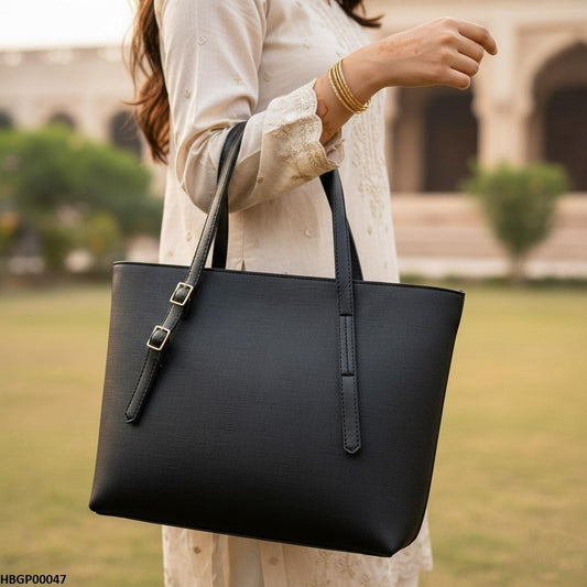 HBGP00047 Black Vintage Tote Bag - HBGP