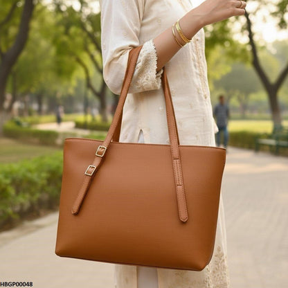 HBGP00048 Light Brown Vintage Tote Bag - HBGP