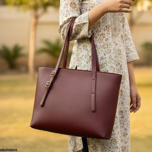 HBGP00049 Dark Brown Vintage Tote Bag - HBGP