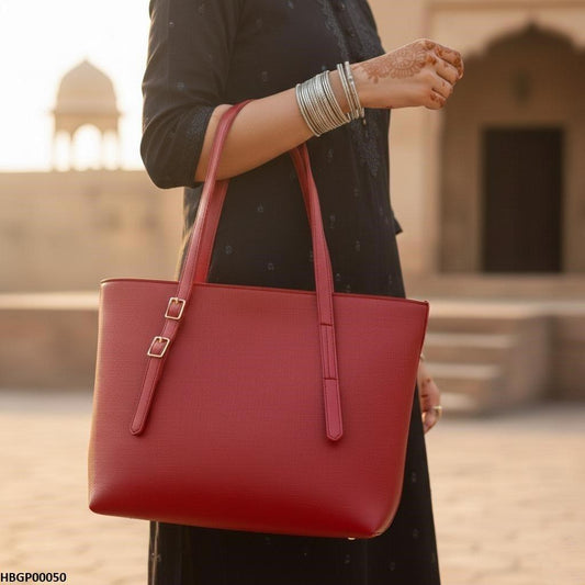 HBGP00050 Maroon Vintage Tote Bag - HBGP