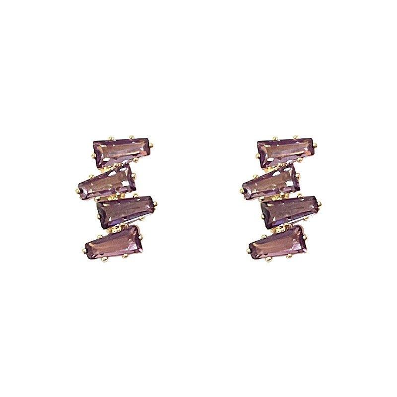 CETH387 YQG 4 Baguette Joint Stud Tops Pair