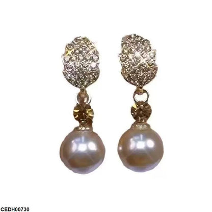CEDH00730 YHC Round Pearl Drop Earrings - CEDH