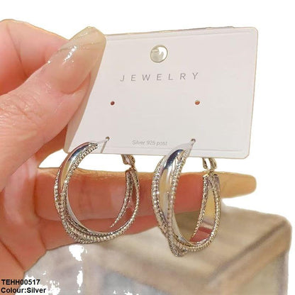 TEHH00517 YHC Round Triple Layer Hoops Pair - TEHH