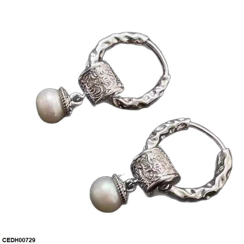 CEDH00729 YHC Round Pearl Drop Earrings - CEDH
