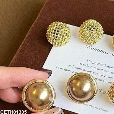 CETH01305 YHC Round Pearl  Tops Pair - CETH