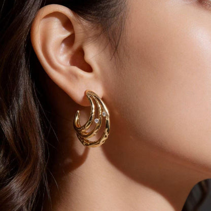 TEHH00514 YHC Three Layer Hoops Pair - TEHH