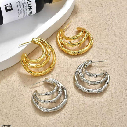 TEHH00514 YHC Three Layer Hoops Pair - TEHH