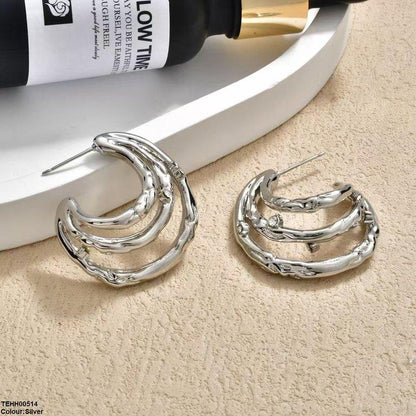 TEHH00514 YHC Three Layer Hoops Pair - TEHH