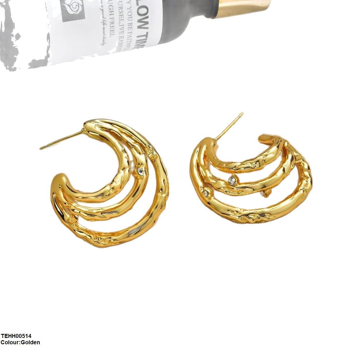TEHH00514 YHC Three Layer Hoops Pair - TEHH